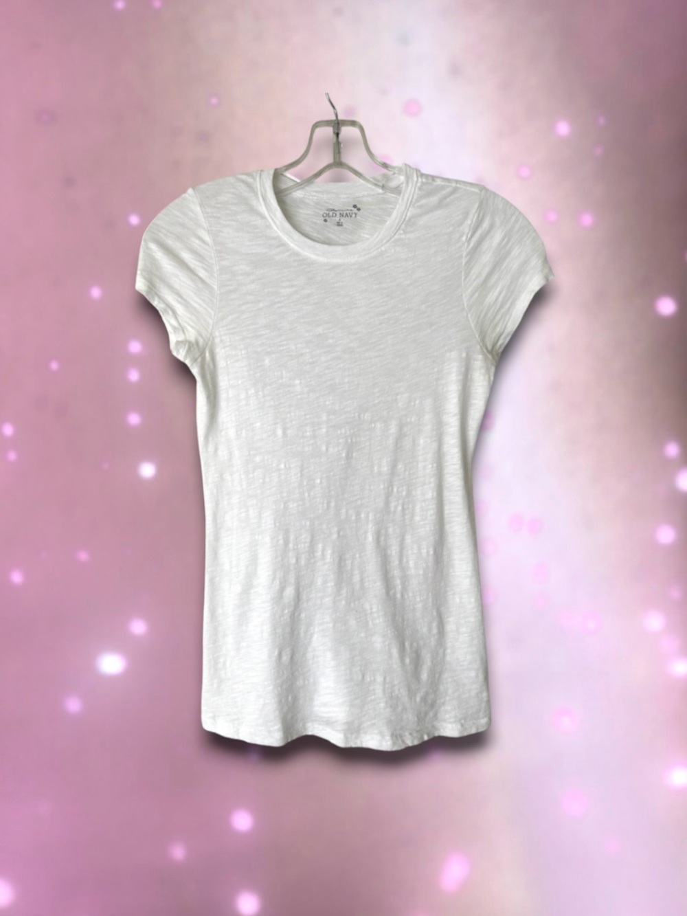 🆕💕Old Navy White Short Sleeve Crewneck Tee Shirt • Small - Snug Fit • NWOT